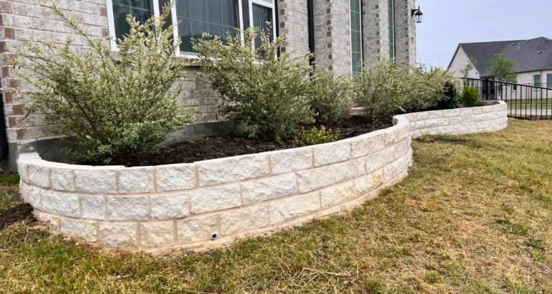 Customer Austin stone raised shrub bed