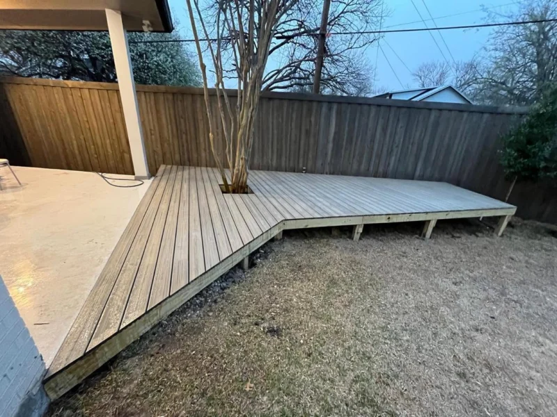 Low profile backyard deck