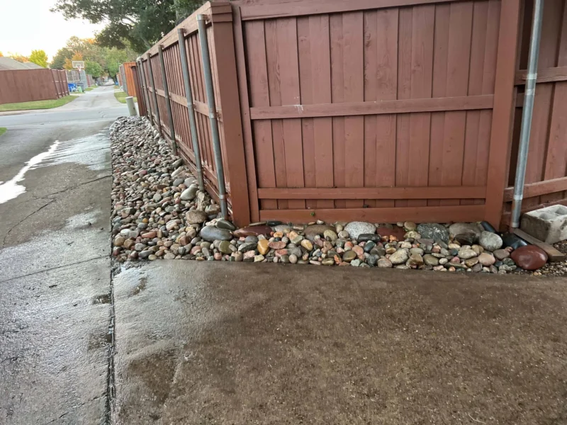 River rock fence corner border