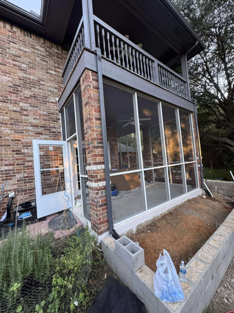 Screened patio enclosure installation