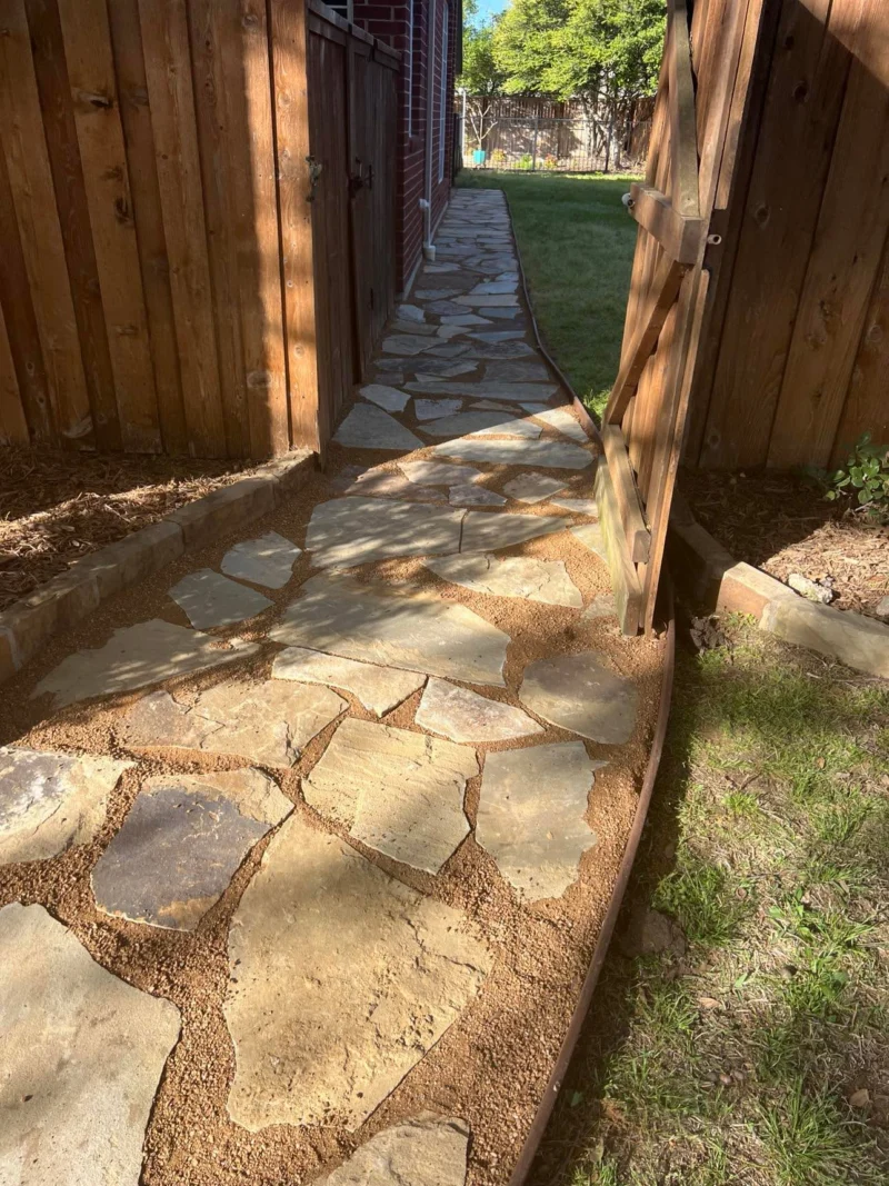 Side yard flagstone walkway