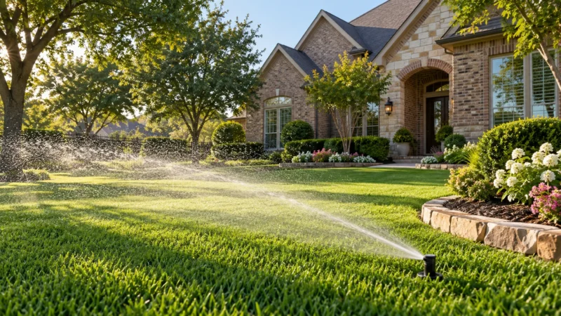 Illustrative residential lawn irrigation