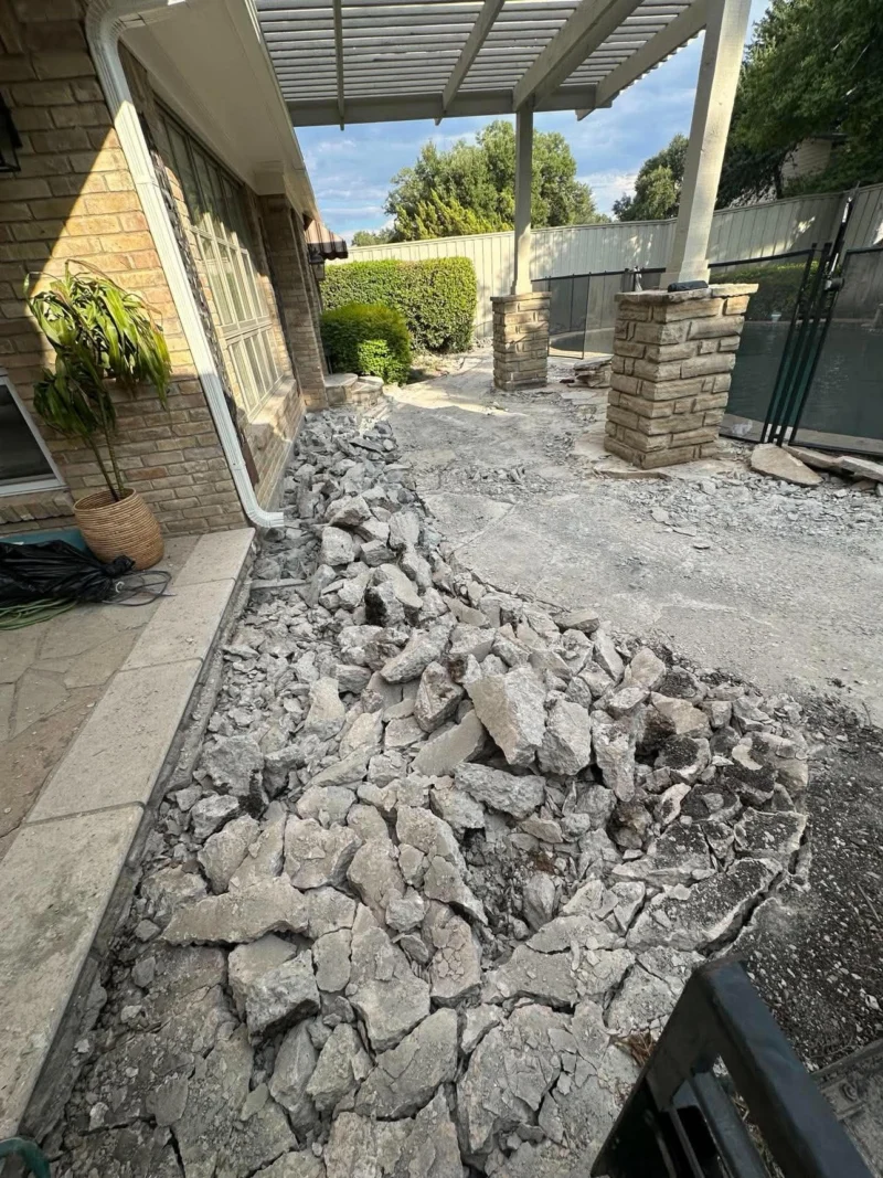 Patio removal around existing columns