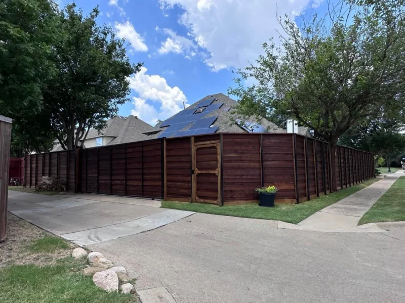 Fence and driveway access &mdash; Plano Landscaping customer project