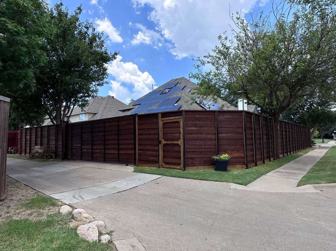 Fence and driveway access — Plano Landscaping customer project