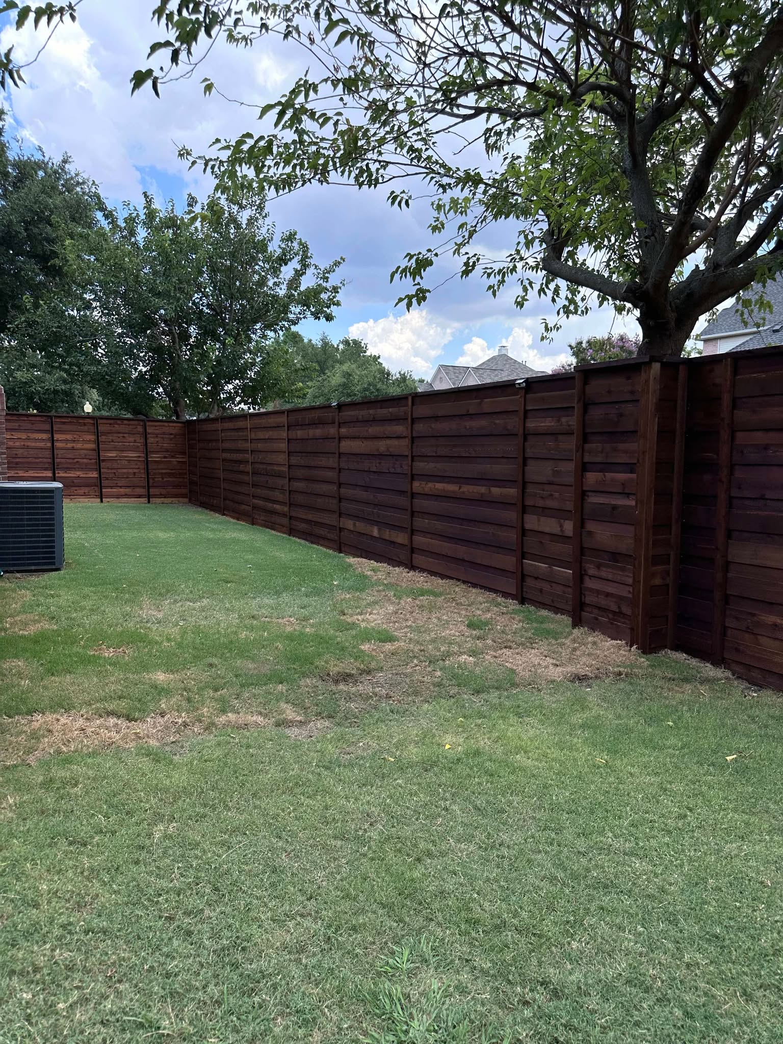 The interior fence line — Plano Landscaping customer project