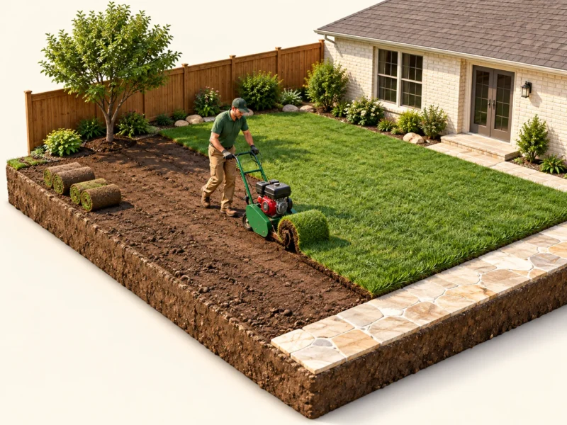 Sod installation: remove &mdash; illustrative concept